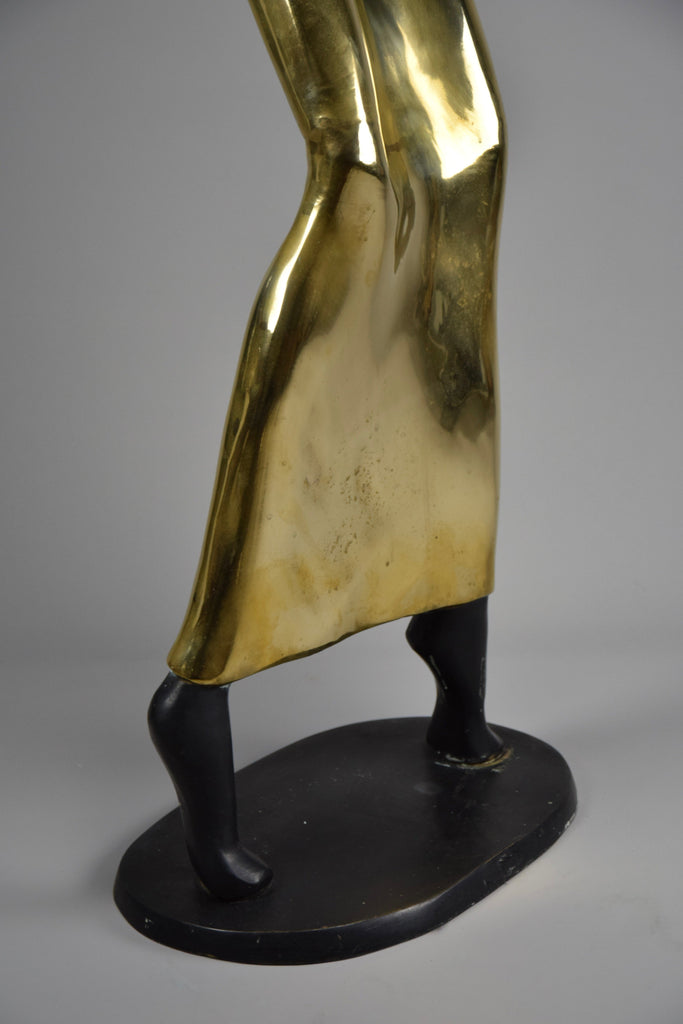 Mid century modern brass & copper female sculpture of the Ndebele tribe - Decor Sculpture
