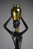 Mid century modern brass & copper female sculpture of the Ndebele tribe - Decor Sculpture