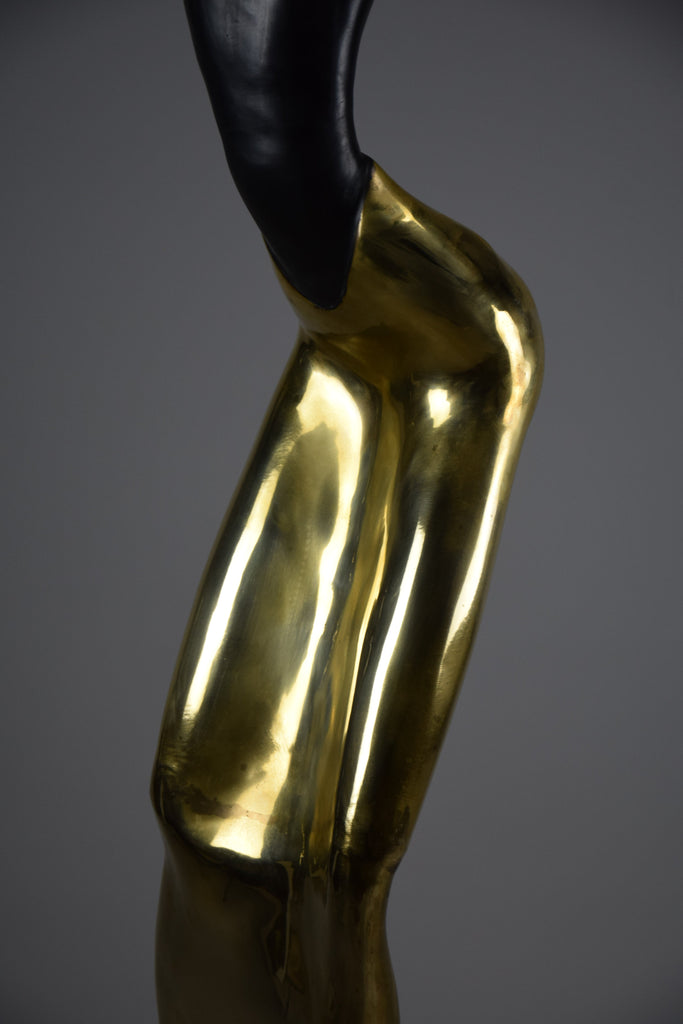 Mid century modern brass & copper female sculpture of the Ndebele tribe - Decor Sculpture
