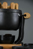 Mid-century modern cast iron and wood fondue set by Richard Nissen for Bodum Denmark 1960s - Collectibles