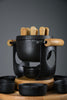 Mid-century modern cast iron and wood fondue set by Richard Nissen for Bodum Denmark 1960s - Collectibles