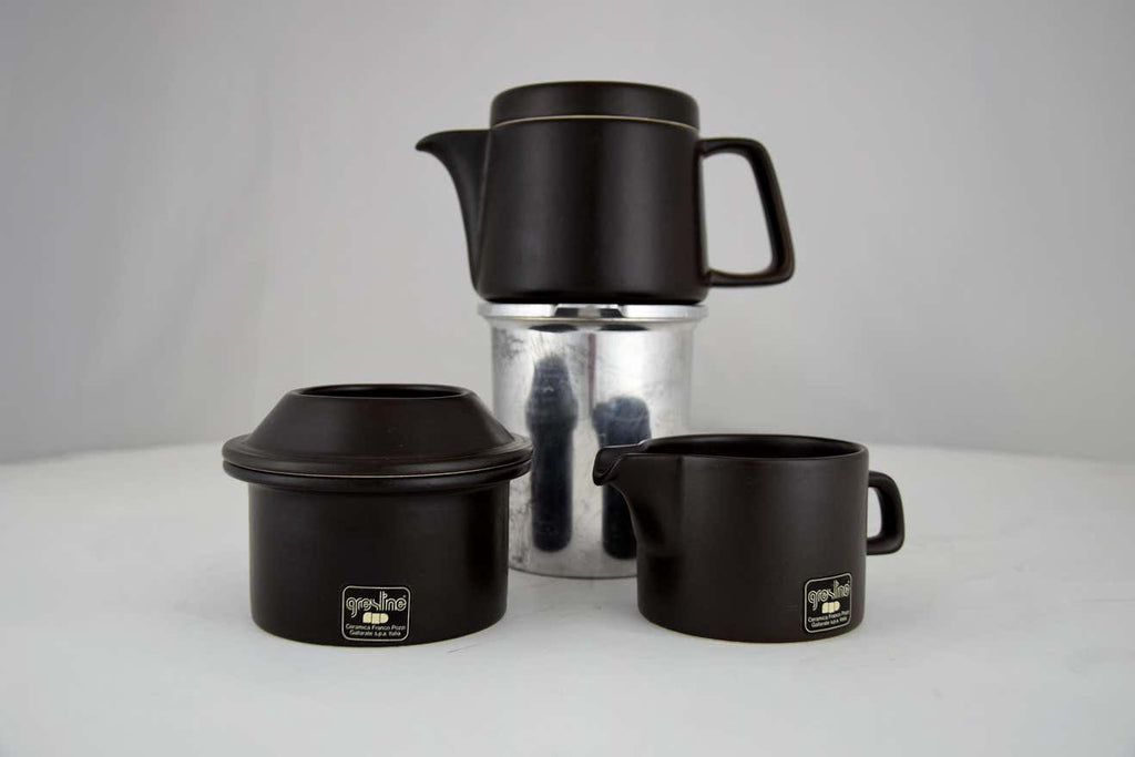 Mid-Century Modern Ceramic Espresso Set by Franco Pozzi - Decor