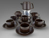 Mid-Century Modern Ceramic Espresso Set by Franco Pozzi - Decor