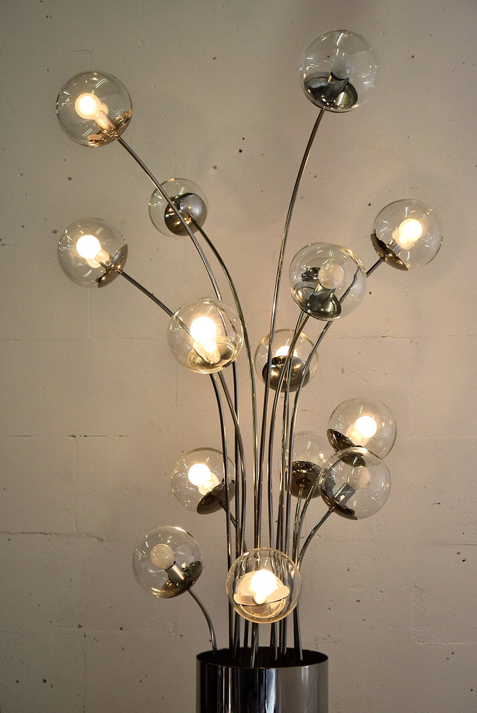 Mid century modern chrome Italian floor lamp - Lighting