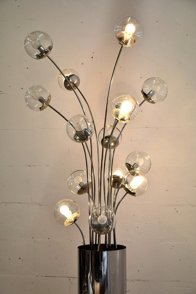 Mid century modern chrome Italian floor lamp - Lighting