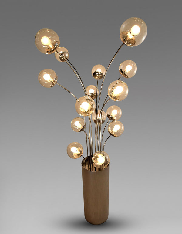 Mid century modern chrome Italian floor lamp - Lighting