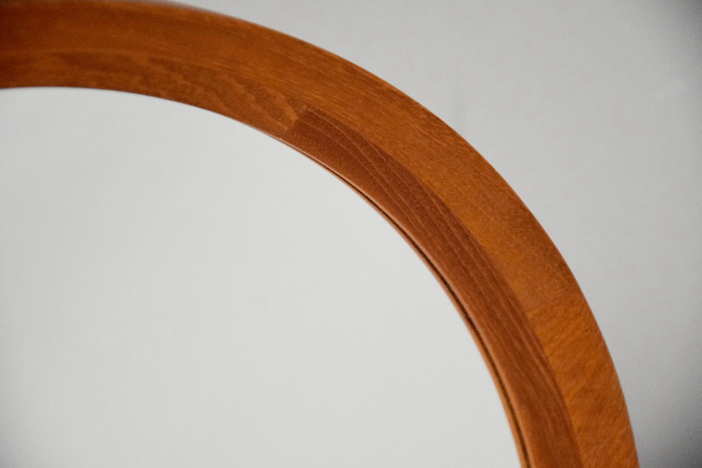 Mid-century Modern Danish Teak Round Mirror - Decor