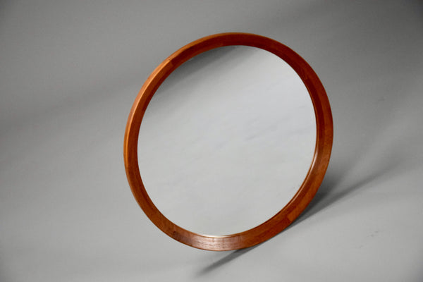 Mid-century Modern Danish Teak Round Mirror - Decor