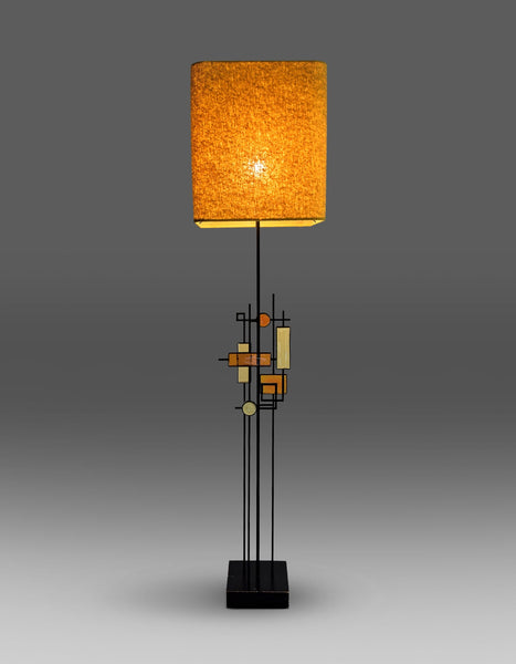 Mid-Century Modern Danish Wrought Iron and Glass Floor Lamp by Holm Sorensen - Lighting