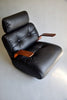 Mid-Century Modern Leather Jatoba vineer and Plywood Rocking Chair - Leather / Black - Furniture