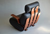 Mid-Century Modern Leather Jatoba vineer and Plywood Rocking Chair - Leather / Black - Furniture