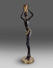 Mid-Century Modern Life Size Brass and Copper Statue of African Beauty - Decor