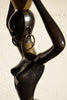 Mid-Century Modern Life Size Brass and Copper Statue of African Beauty - Decor