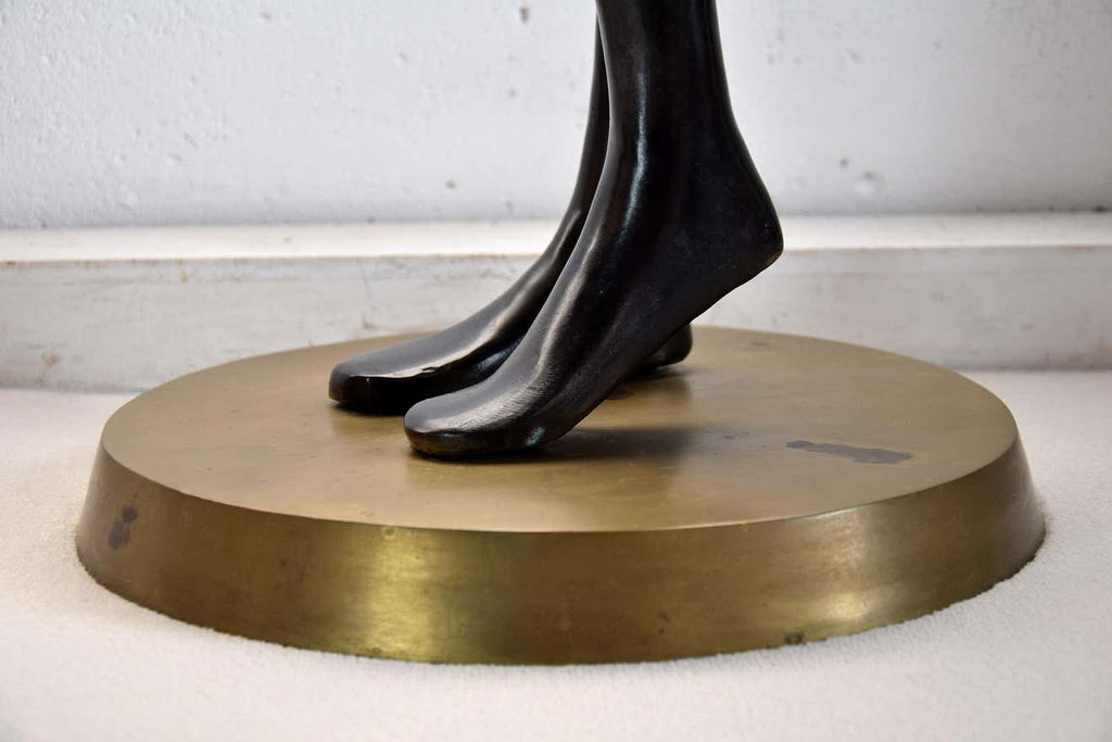Mid-Century Modern Life Size Brass and Copper Statue of African Beauty - Decor