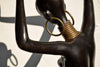 Mid-Century Modern Life Size Brass and Copper Statue of African Beauty - Decor