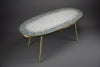 Mid-century modern mosaic and brass oval coffee table by Berthold Muller - Coffee Table