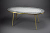 Mid-century modern mosaic and brass oval coffee table by Berthold Muller - Coffee Table