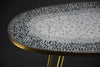 Mid-century modern mosaic and brass oval coffee table by Berthold Muller - Coffee Table