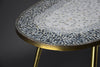 Mid-century modern mosaic and brass oval coffee table by Berthold Muller - Coffee Table