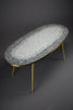 Mid-century modern mosaic and brass oval coffee table by Berthold Muller - Coffee Table