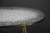 Mid-century modern mosaic and brass oval coffee table by Berthold Muller - Coffee Table