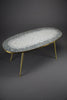 Mid-century modern mosaic and brass oval coffee table by Berthold Muller - Coffee Table