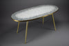 Mid-century modern mosaic and brass oval coffee table by Berthold Muller - Coffee Table