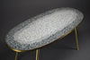 Mid-century modern mosaic and brass oval coffee table by Berthold Muller - Coffee Table