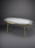 Mid-century modern mosaic and brass oval coffee table by Berthold Muller - Coffee Table