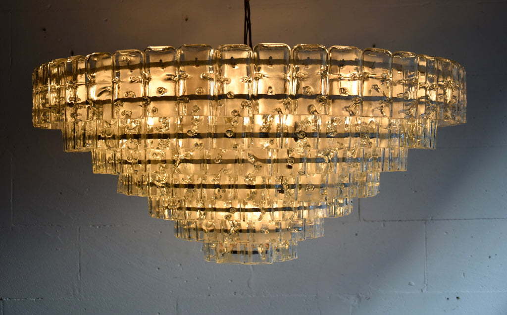 Mid-Century Modern Murano Hand Blown Glass XXL Flush Mount Lamp - lighting