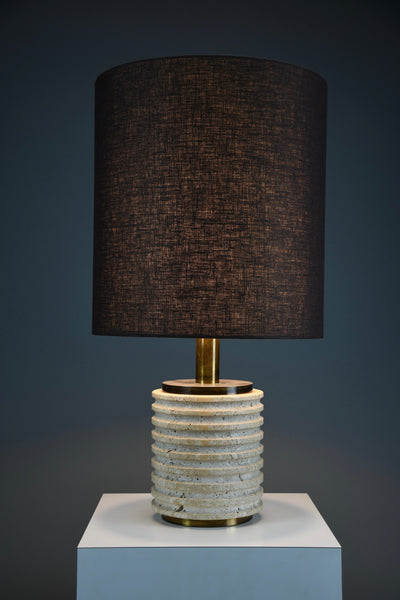 Mid-century modern travertine table lamp attributed to Fratelli Mannelli Italy 960s - Lighting