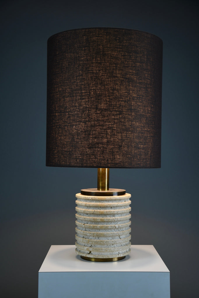 Mid-century modern travertine table lamp attributed to Fratelli Mannelli Italy 960s - Lighting