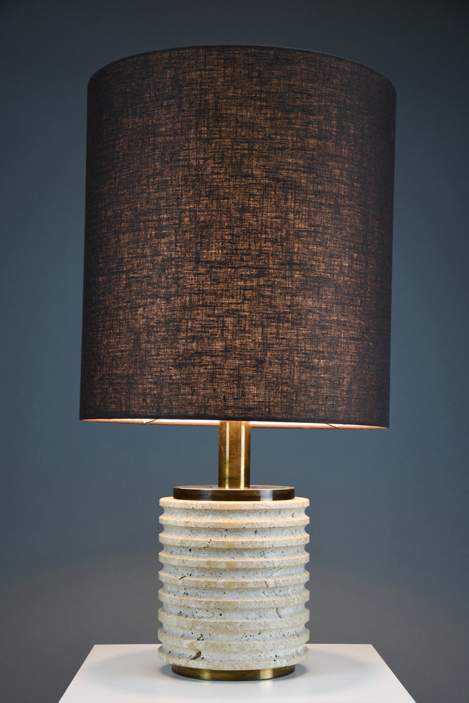 Mid-century modern travertine table lamp attributed to Fratelli Mannelli Italy 960s - Lighting