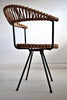 Mid Century Rattan and Black Iron Chair by Dirk van Sliedregt - Furniture