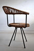 Mid Century Rattan and Black Iron Chair by Dirk van Sliedregt - Furniture