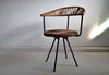 Mid Century Rattan and Black Iron Chair by Dirk van Sliedregt - Furniture
