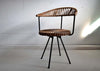 Mid Century Rattan and Black Iron Chair by Dirk van Sliedregt - Furniture