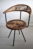 Mid Century Rattan and Black Iron Chair by Dirk van Sliedregt - Furniture