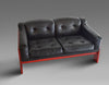Mid Century Red and Black Sofa by Claudio Salocchi for Sormani - Furniture