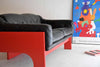 Mid Century Red and Black Sofa by Claudio Salocchi for Sormani - Furniture