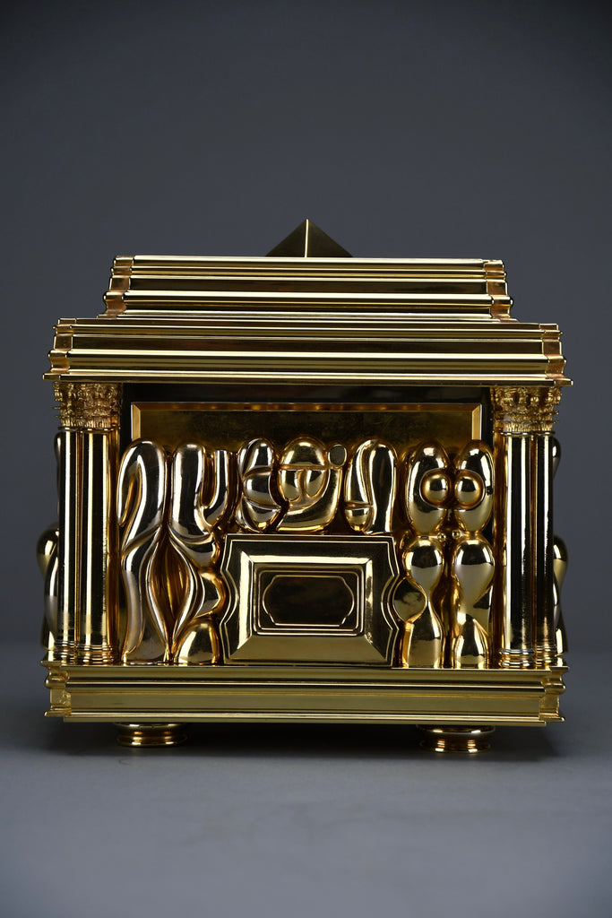 Miguel Berrocal “Il Cofanetto” (Opus 123) 1969–1975 complete 88-piece gold-plated Zamak dining set for two homage