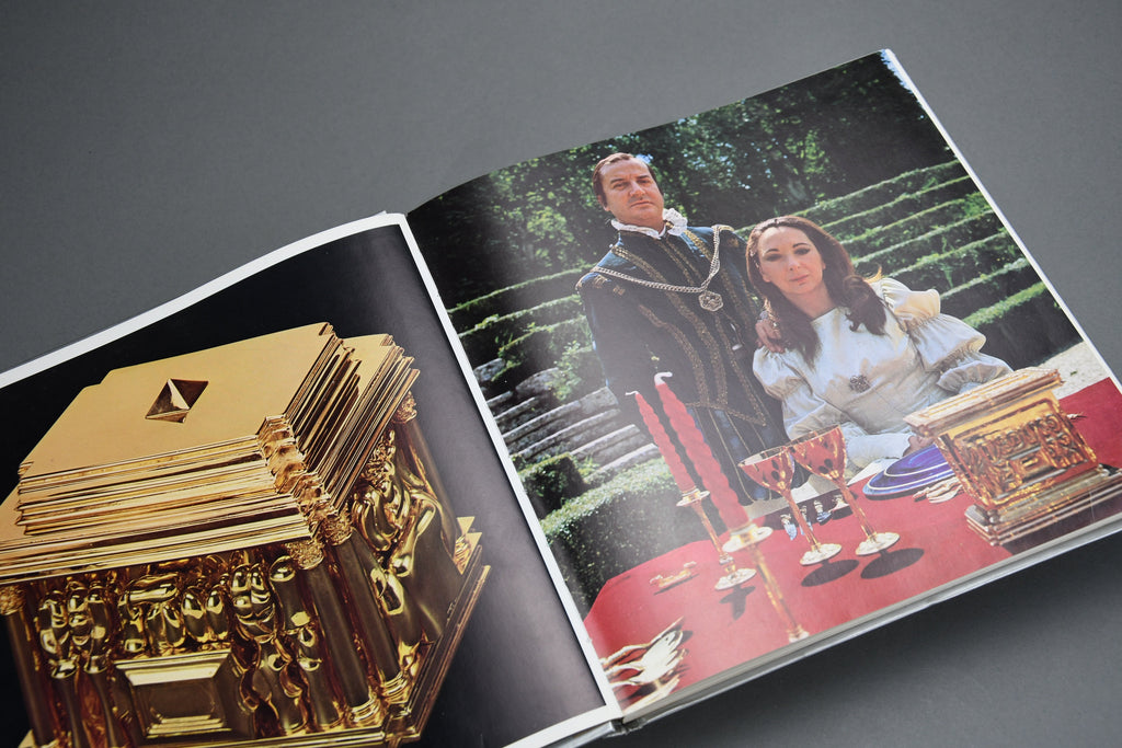 Miguel Berrocal “Il Cofanetto” (Opus 123) 1969–1975 complete 88-piece gold-plated Zamak dining set for two homage