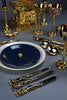 Miguel Berrocal “Il Cofanetto” (Opus 123) 1969–1975 complete 88-piece gold-plated Zamak dining set for two homage