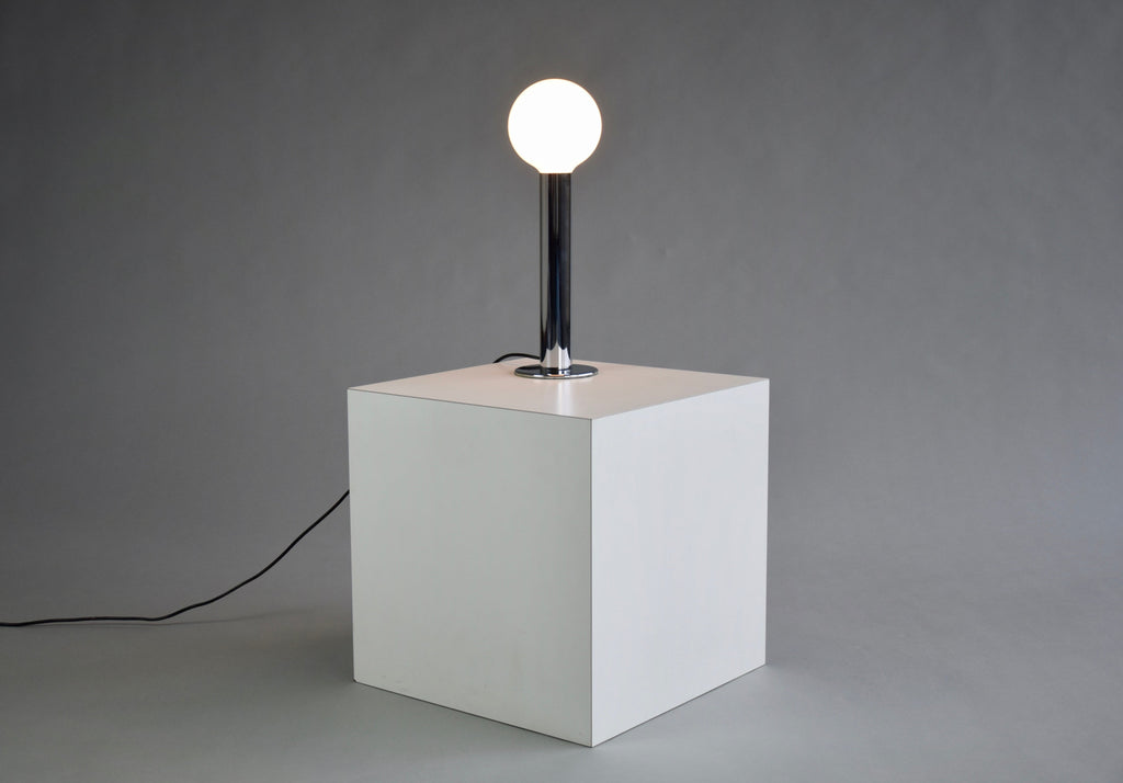 Minimalist 1970s Italian Chrome Cylinder Table Lamp - Lighting