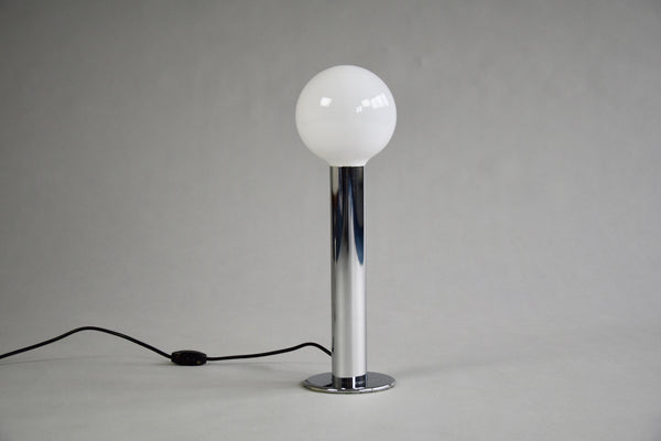 Minimalist 1970s Italian Chrome Cylinder Table Lamp - Lighting