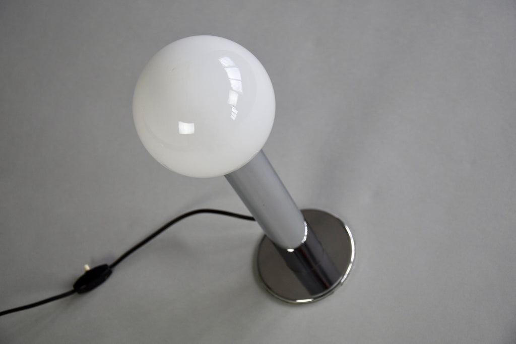 Minimalist 1970s Italian Chrome Cylinder Table Lamp - Lighting