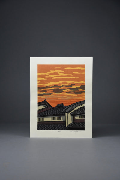 Modern Japanese woodblock print ’Yooshoku’ (evening colors) by Nishijima Katsuyuki - Art