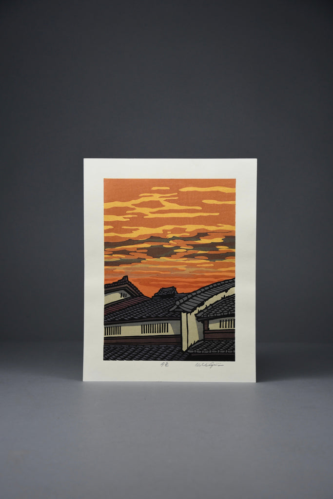 Modern Japanese woodblock print ’Yooshoku’ (evening colors) by Nishijima Katsuyuki - Art
