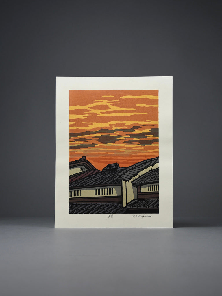 Modern Japanese woodblock print ’Yooshoku’ (evening colors) by Nishijima Katsuyuki - Art