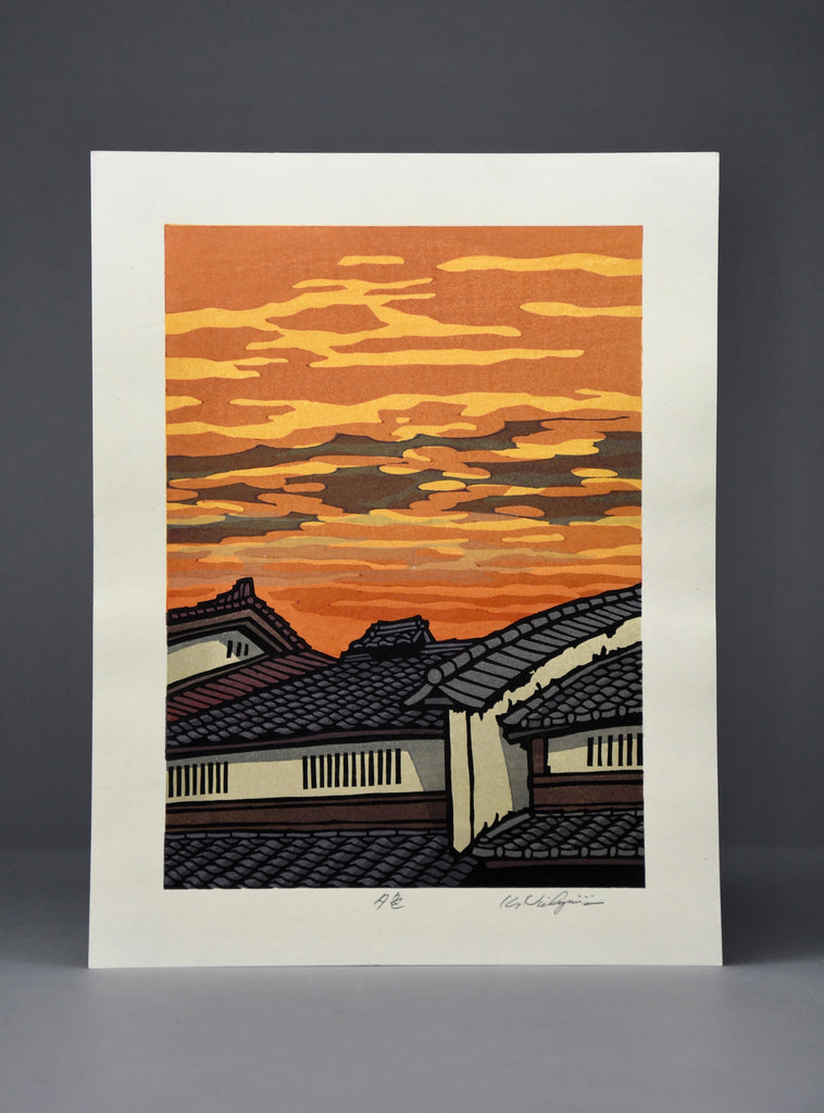 Modern Japanese woodblock print ’Yooshoku’ (evening colors) by Nishijima Katsuyuki - Art